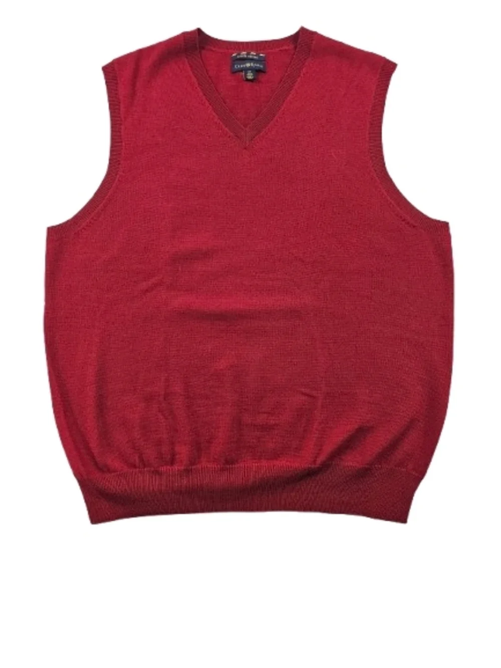Club Room Sweater Vest 100% Estate Merino Wool Men's Medium Red‎ Soft Luxury